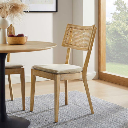 Caledonia Fabric Upholstered Wood Dining Chair Set of 2