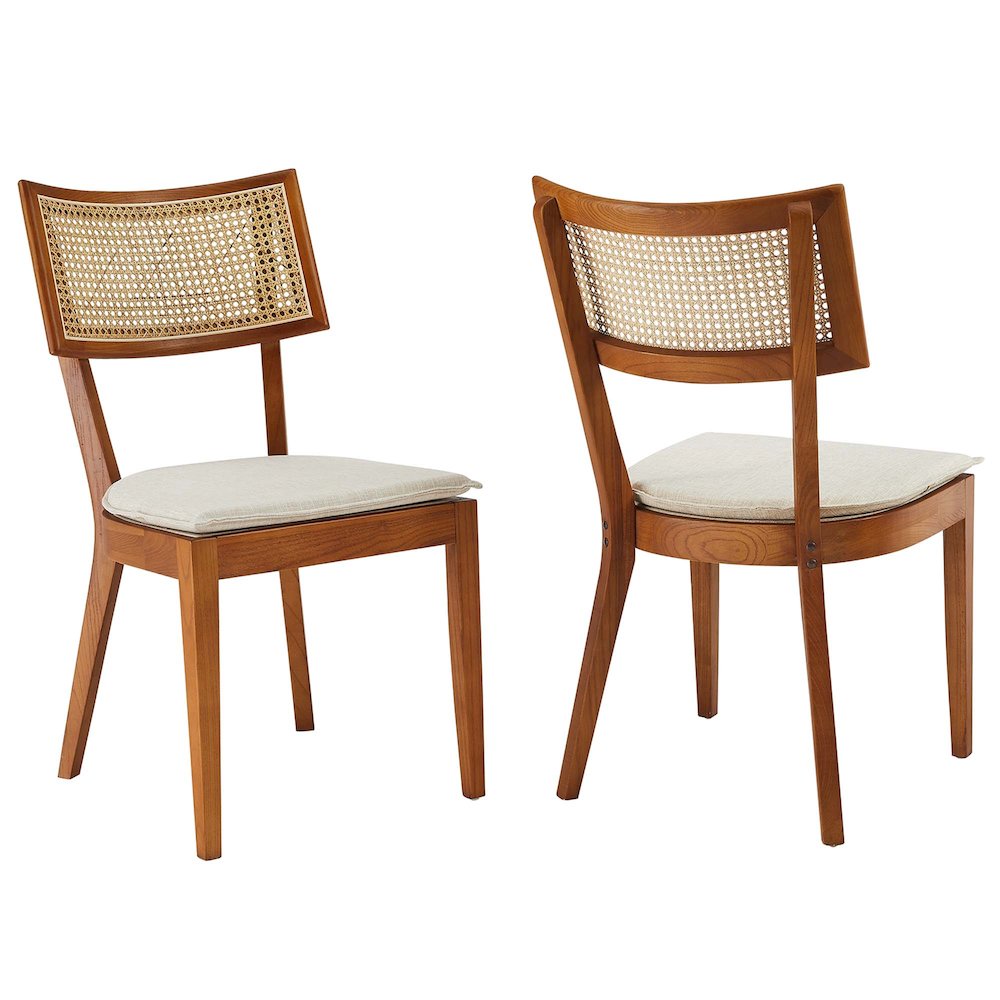 Caledonia Fabric Upholstered Wood Dining Chair Set of 2