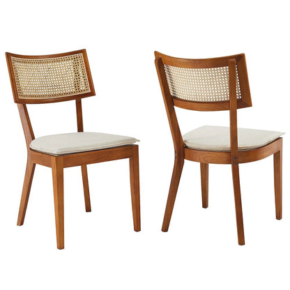 Caledonia Fabric Upholstered Wood Dining Chair Set of 2