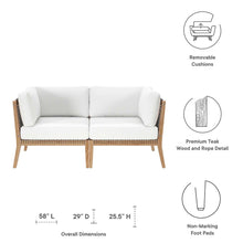 Clearwater Outdoor Patio Teak Wood Loveseat