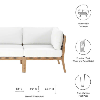 Clearwater Outdoor Patio Teak Wood Sofa