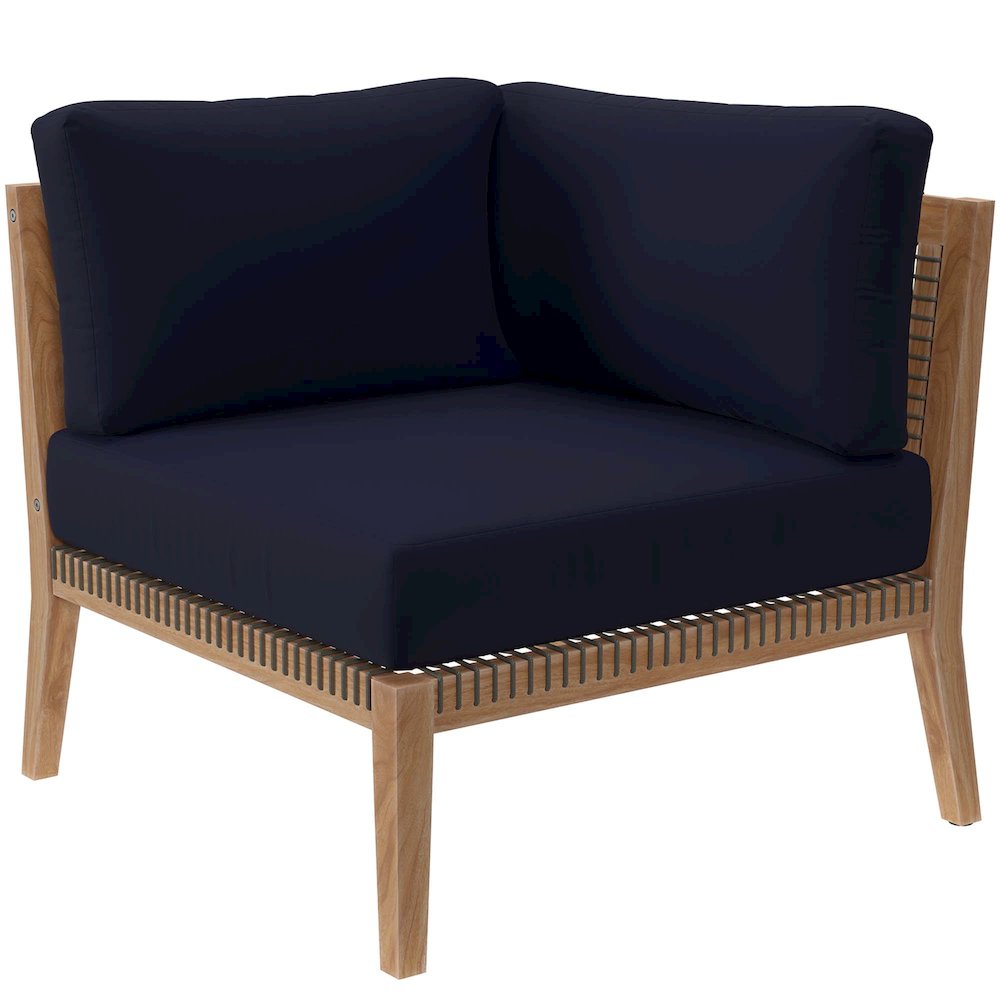 Clearwater 6-Piece Outdoor Patio Teak Wood Sectional Sofa