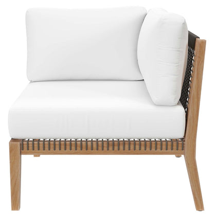 Clearwater 5-Piece Outdoor Patio Teak Wood Sectional Sofa