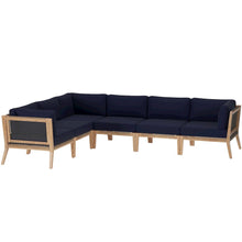 Clearwater 6-Piece Outdoor Patio Teak Wood Sectional Sofa