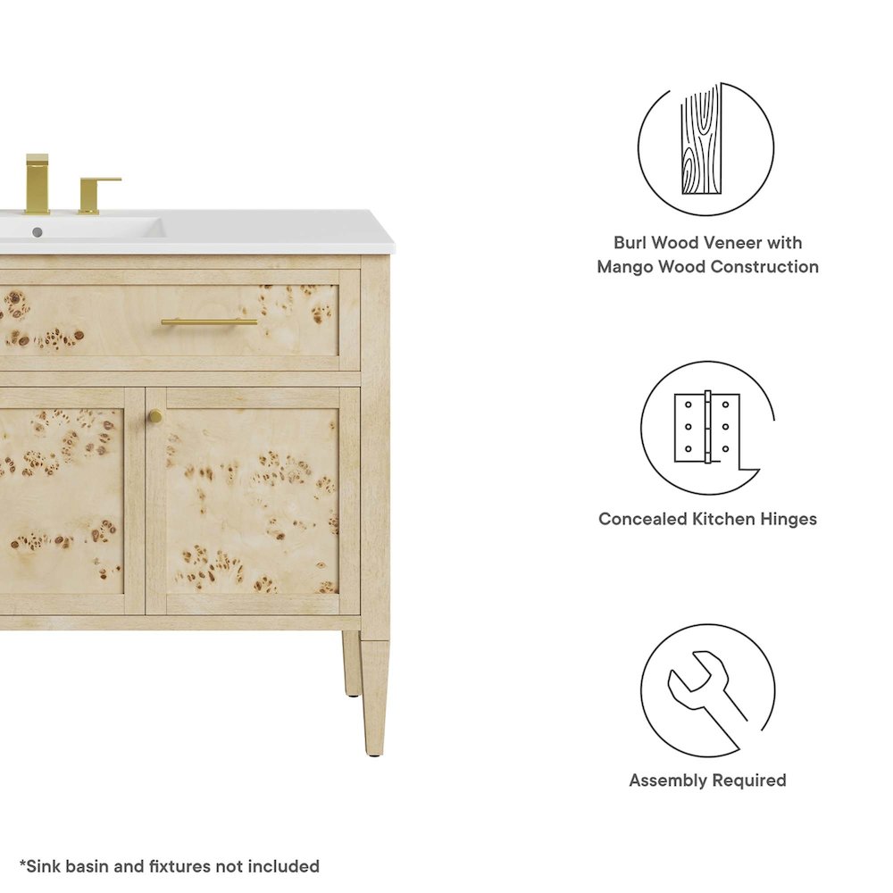 Elysian 48" Wood Bathroom Vanity Cabinet (Sink Basin Not Included)