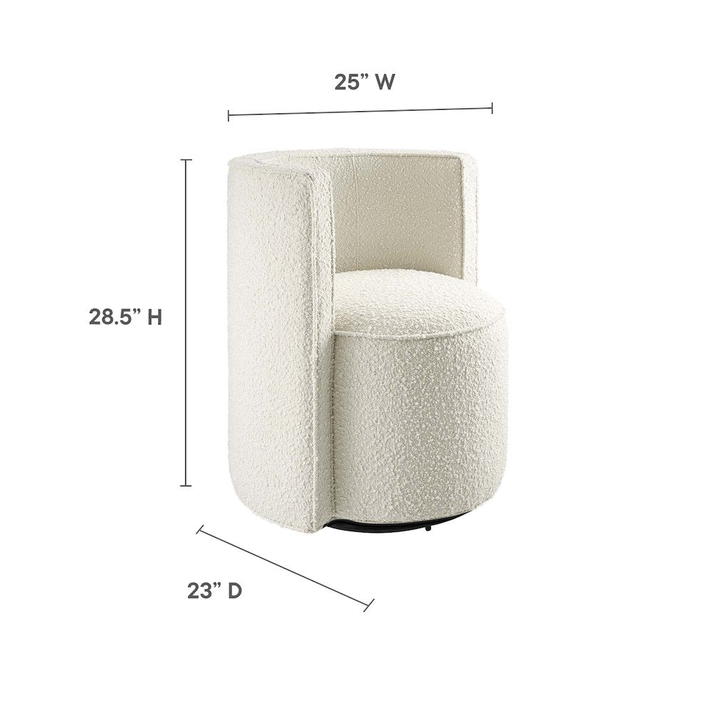 Della Boucle Fabric Swivel Chair