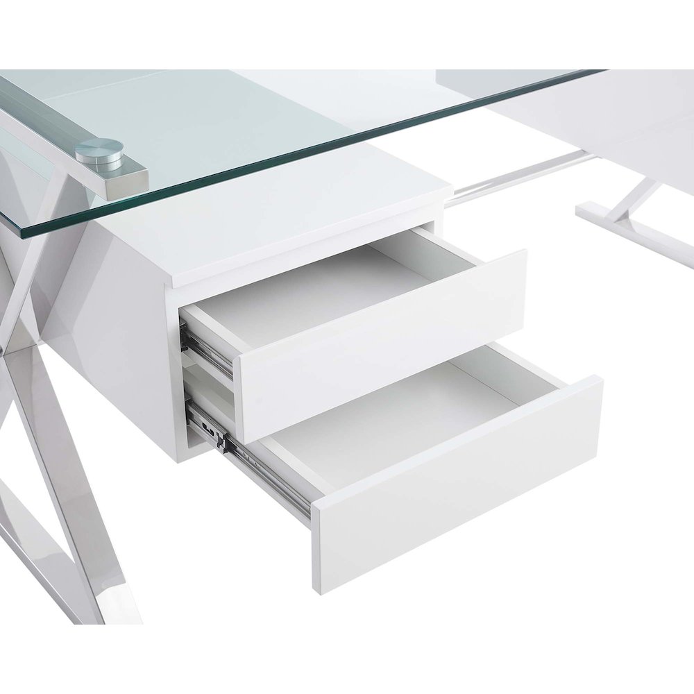Sector 71" Glass Top Glass Office Desk