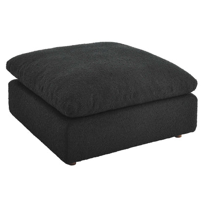 Commix Down Filled Overstuffed Boucle Fabric Ottoman