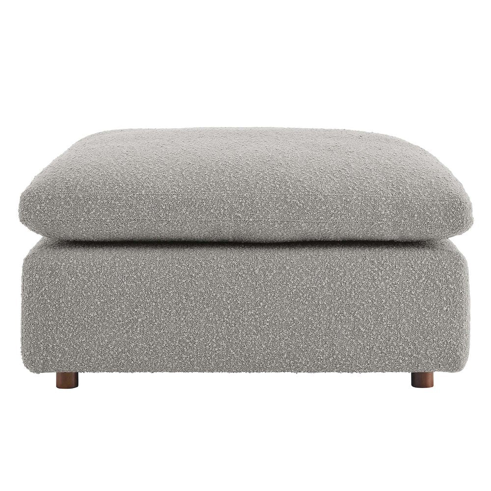 Commix Down Filled Overstuffed Boucle Fabric Ottoman