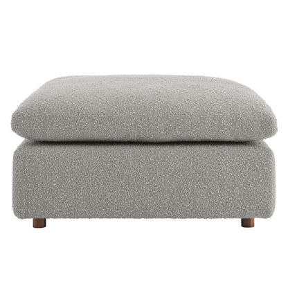 Commix Down Filled Overstuffed Boucle Fabric Ottoman