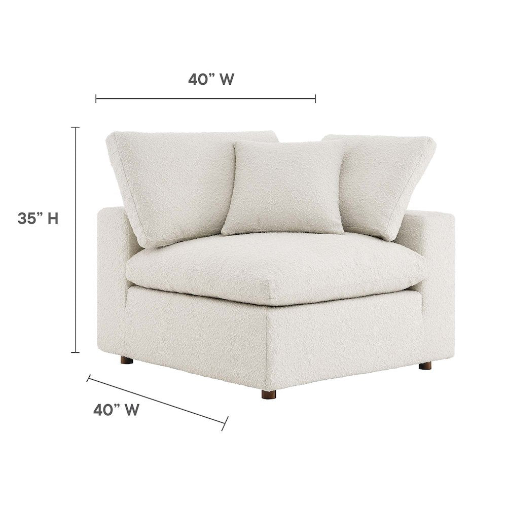 Commix Down Filled Overstuffed Boucle Fabric Corner Chair