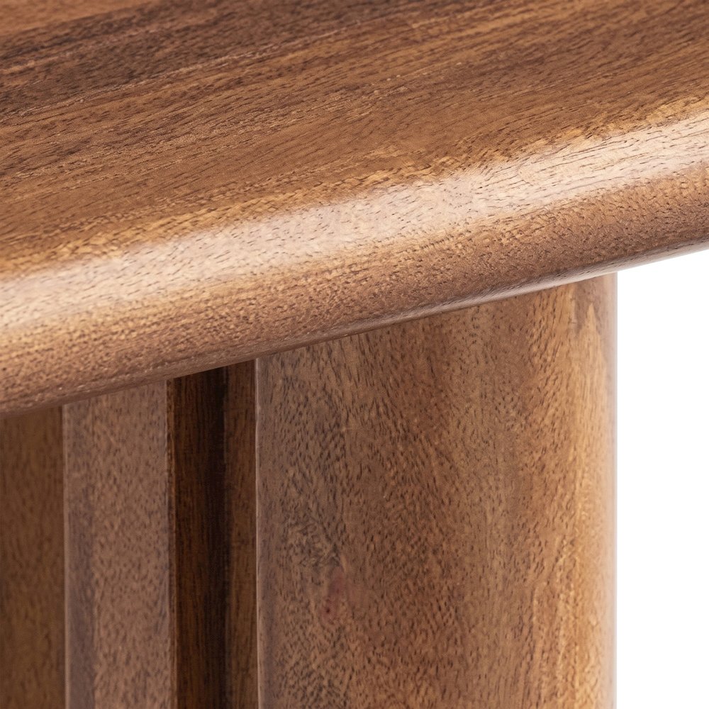 FurniFact Wooden Console Table with 1-Inch Thick Solid Wood Top, Walnut