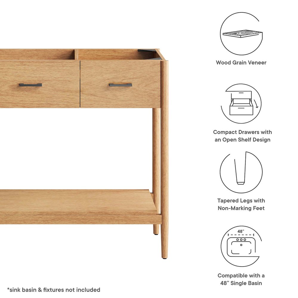 48” Single Sink Bathroom Vanity Cabinet (Sink Basin Not Included)