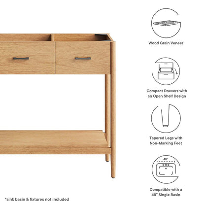 48” Single Sink Bathroom Vanity Cabinet (Sink Basin Not Included)