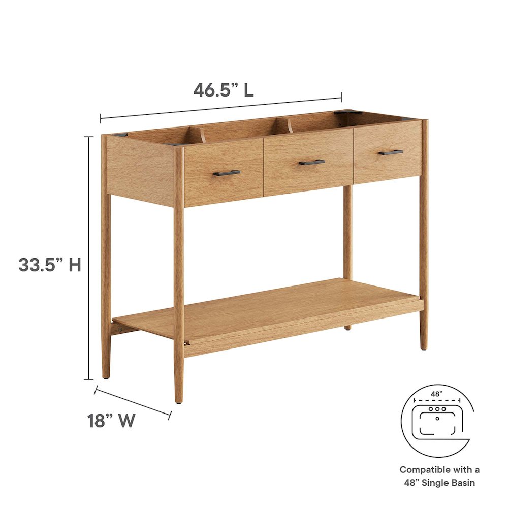 48” Single Sink Bathroom Vanity Cabinet (Sink Basin Not Included)