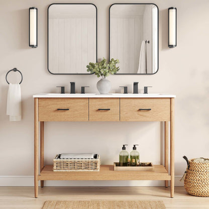 48” Double Sink Bathroom Vanity Cabinet (Sink Basin Not Included)