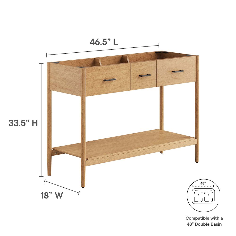 48” Double Sink Bathroom Vanity Cabinet (Sink Basin Not Included)