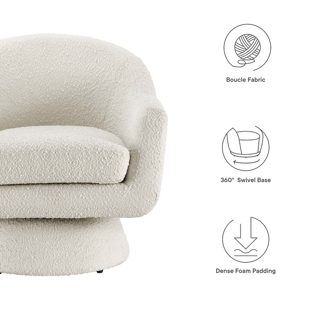 Astral Boucle Fabric Swivel Chair