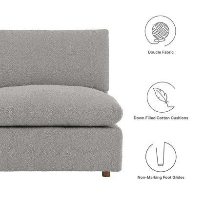 Commix 5-Piece Down Filled Overstuffed Boucle Fabric Sectional Sofa