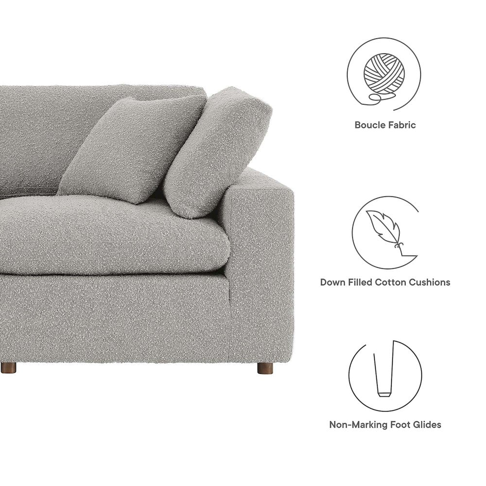 Commix 6-Piece Down Filled Overstuffed Boucle Fabric Sectional Sofa