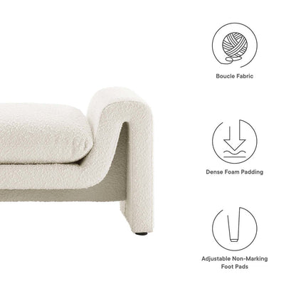 Waverly Boucle Fabric Bench
