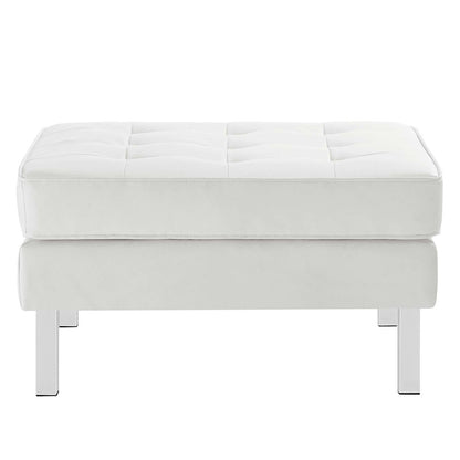 Loft Tufted Vegan Leather Sofa and Ottoman Set