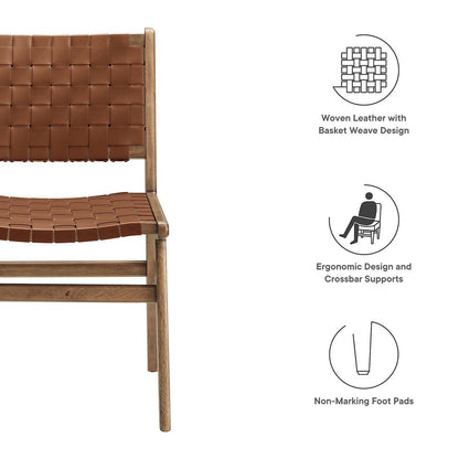 Saoirse Leather Wood Dining Side Chair Set of 2