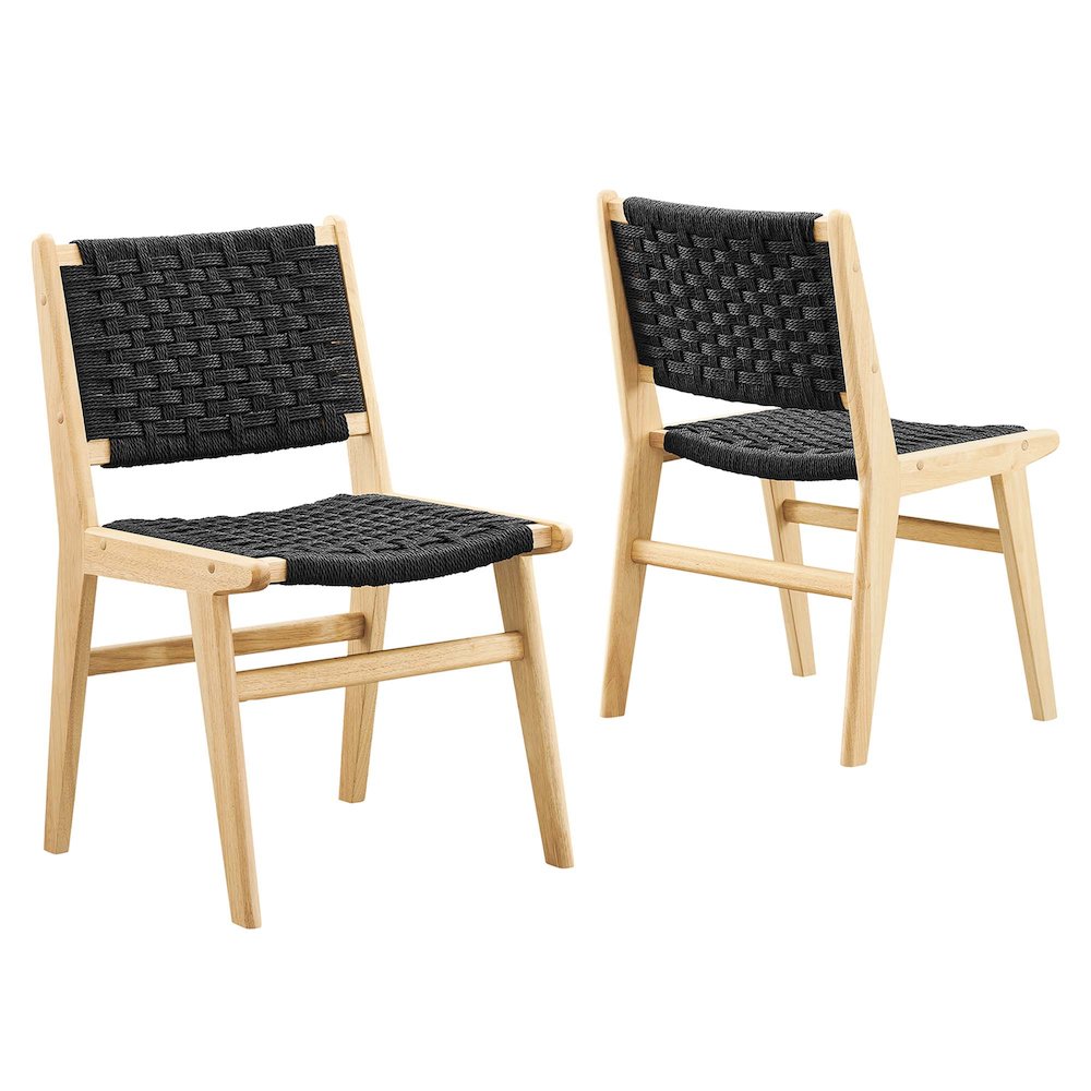 Saoirse Woven Rope Wood Dining Side Chair Set of 2