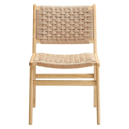 Saoirse Woven Rope Wood Dining Side Chair Set of 2