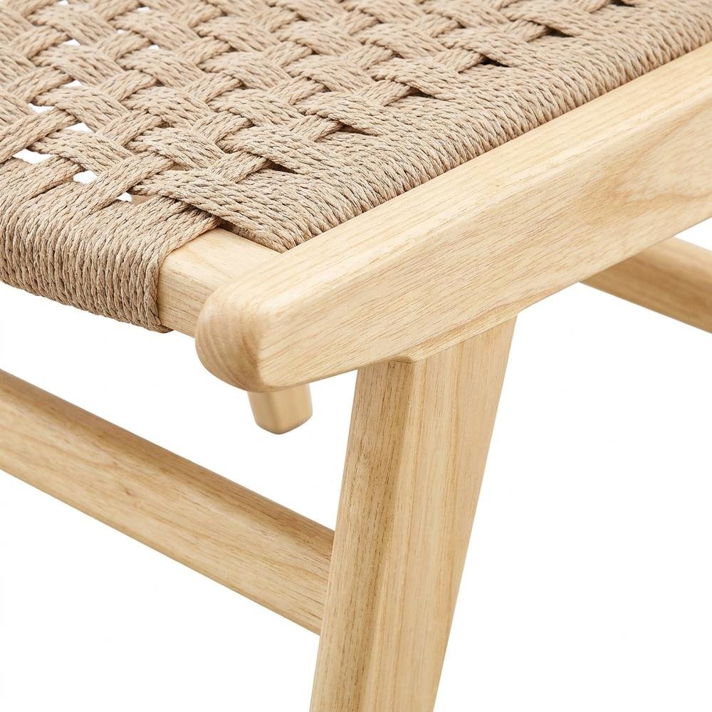 Woven Rope Wood Dining Side Chairs, Natural Natural, Set of 2