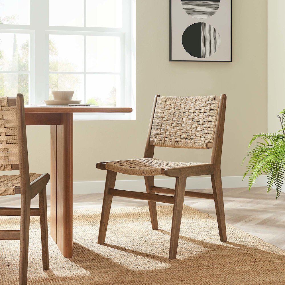 Saoirse Woven Rope Wood Dining Side Chair Set of 2