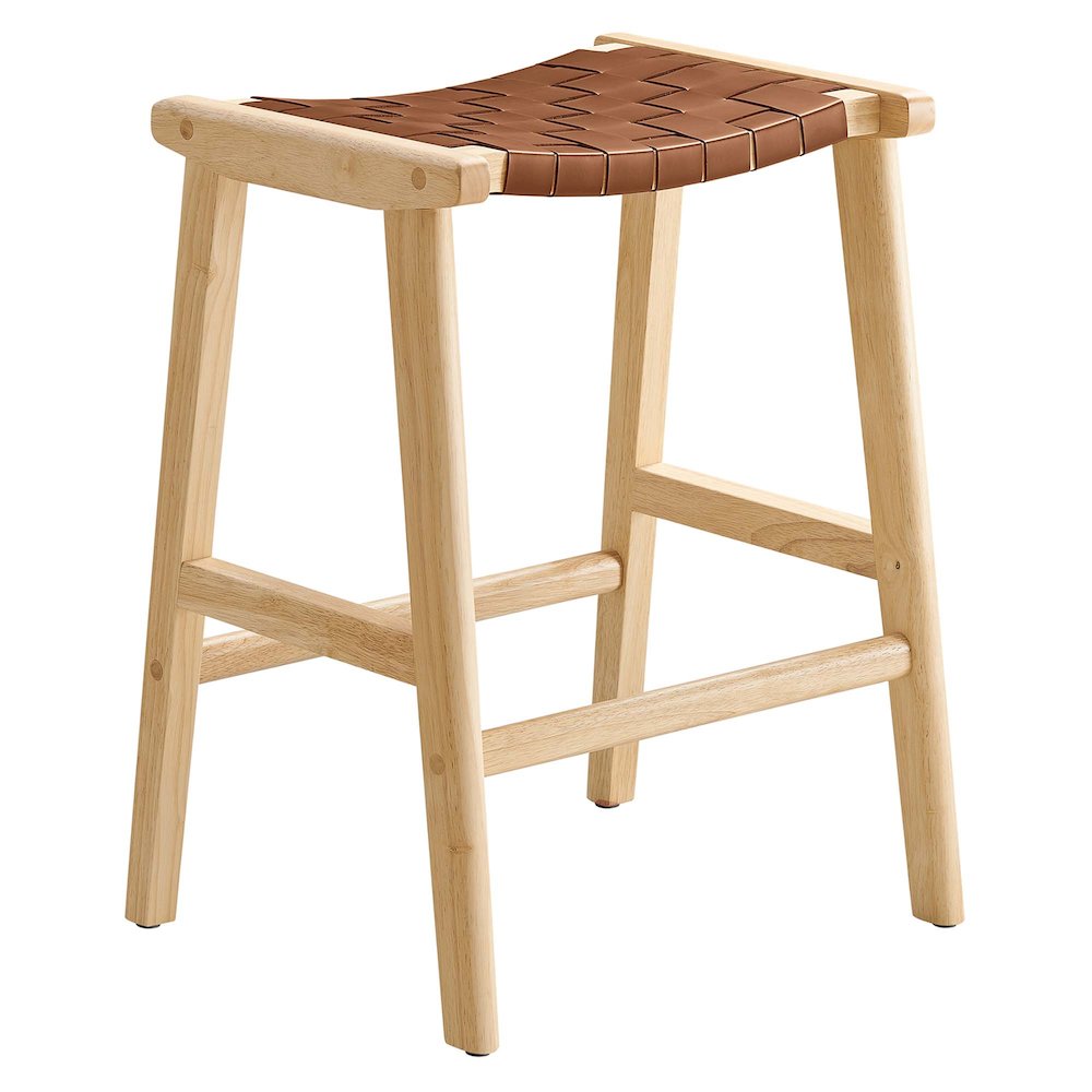 Saoirse Faux Leather Wood Counter Stool Set of 2