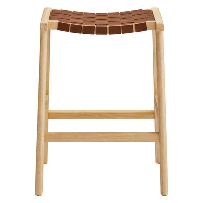 Saoirse Faux Leather Wood Counter Stool Set of 2