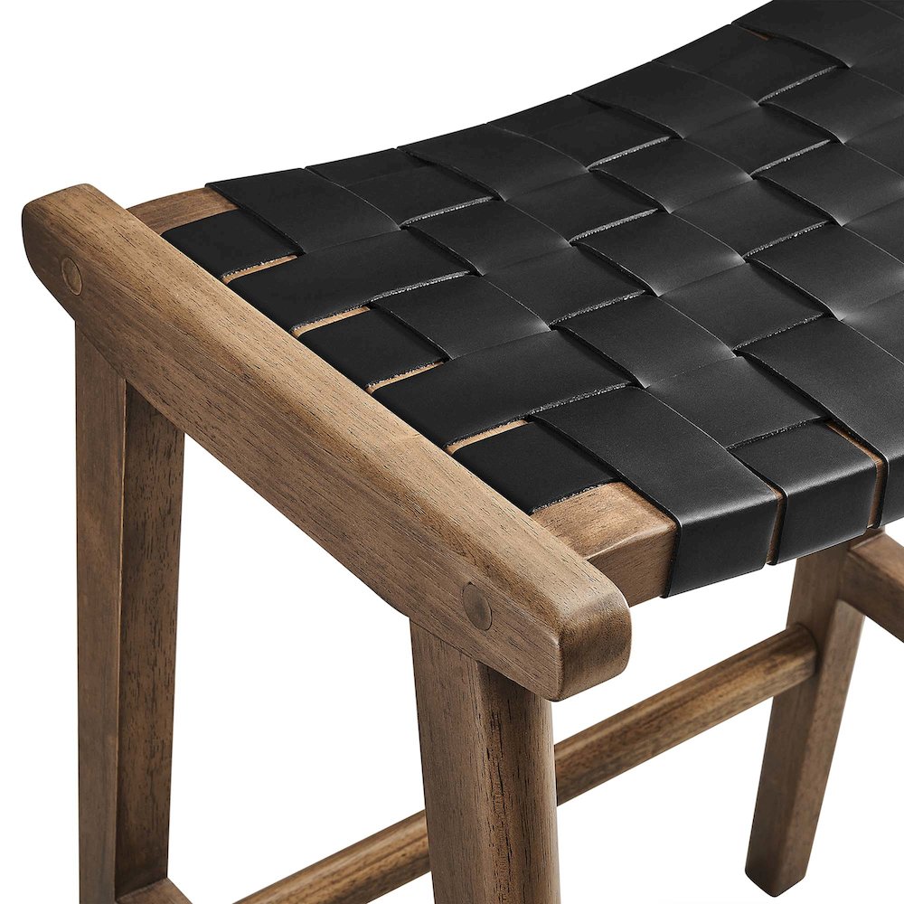 Saoirse Faux Leather Wood Counter Stool Set of 2