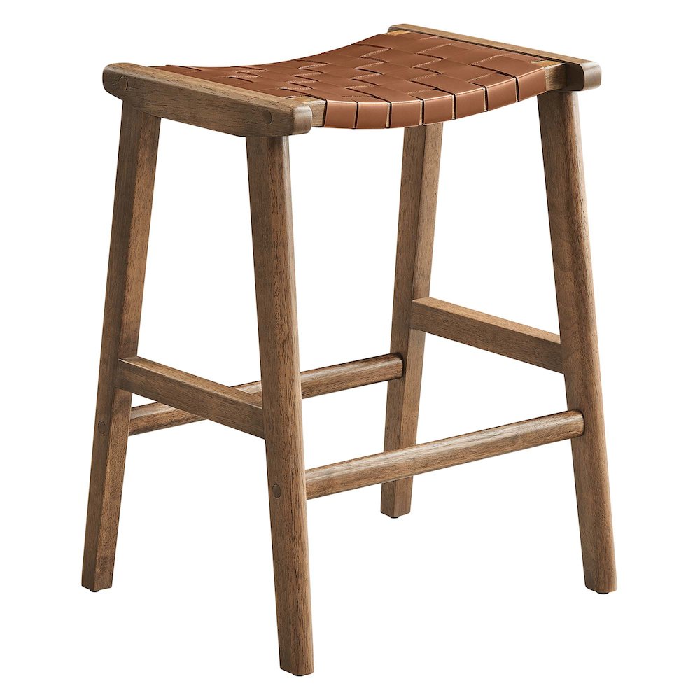 Saoirse Faux Leather Wood Counter Stool Set of 2