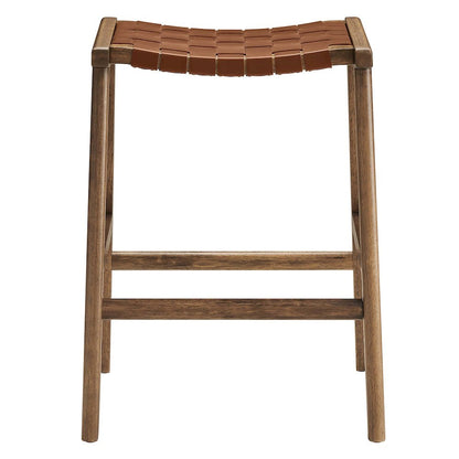 Saoirse Faux Leather Wood Counter Stool Set of 2