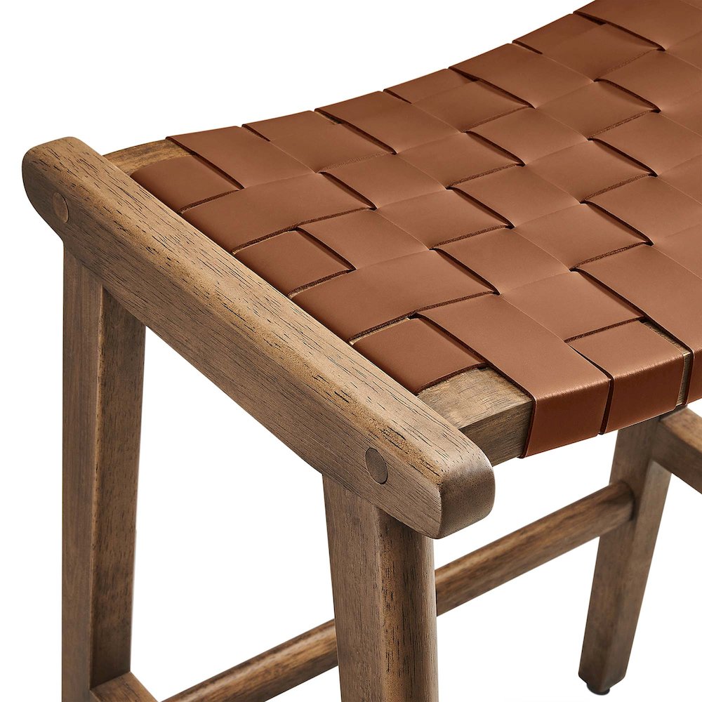 Saoirse Faux Leather Wood Counter Stool Set of 2