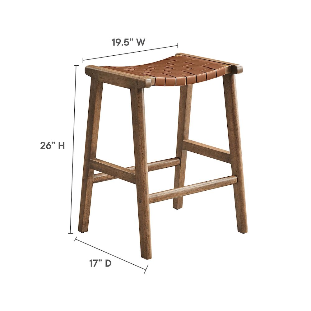 Saoirse Faux Leather Wood Counter Stool Set of 2
