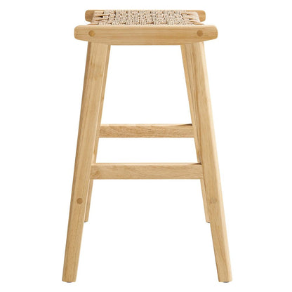 Saoirse Woven Rope Wood Counter Stool Set of 2