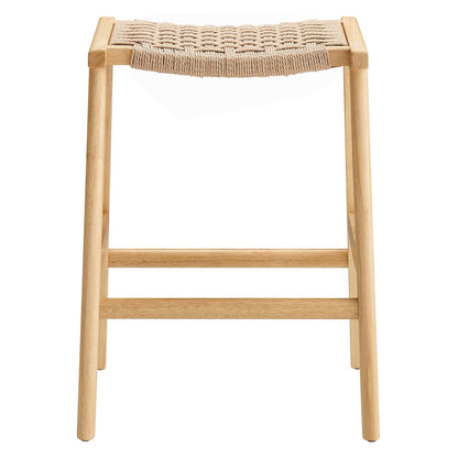Saoirse Woven Rope Wood Counter Stool Set of 2