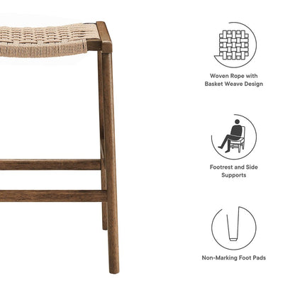 Saoirse Woven Rope Wood Counter Stool Set of 2