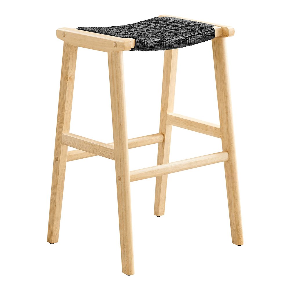 Saoirse Woven Rope Wood Bar Stool Set of 2