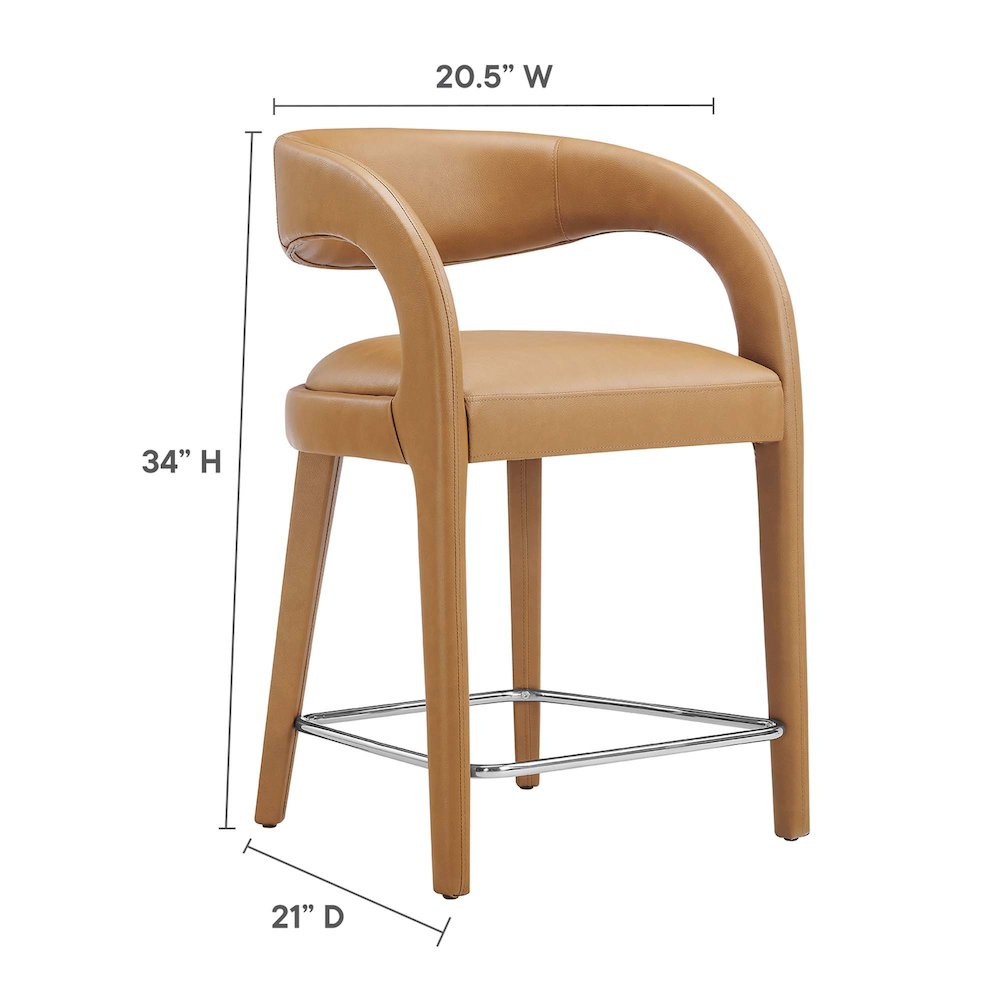 Pinnacle Vegan Leather Counter Stool Set of 2