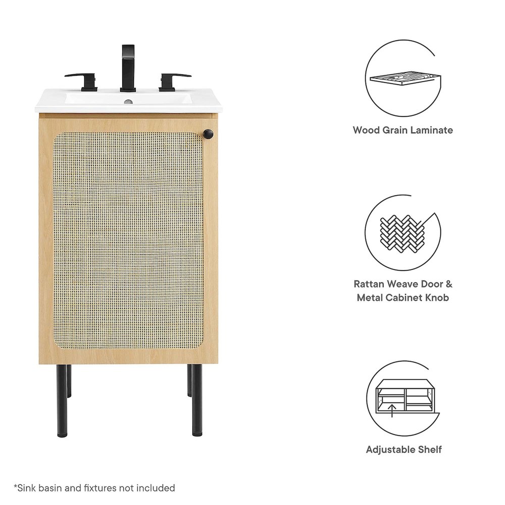 Chaucer 18" Bathroom Vanity Cabinet (Sink Basin Not Included)