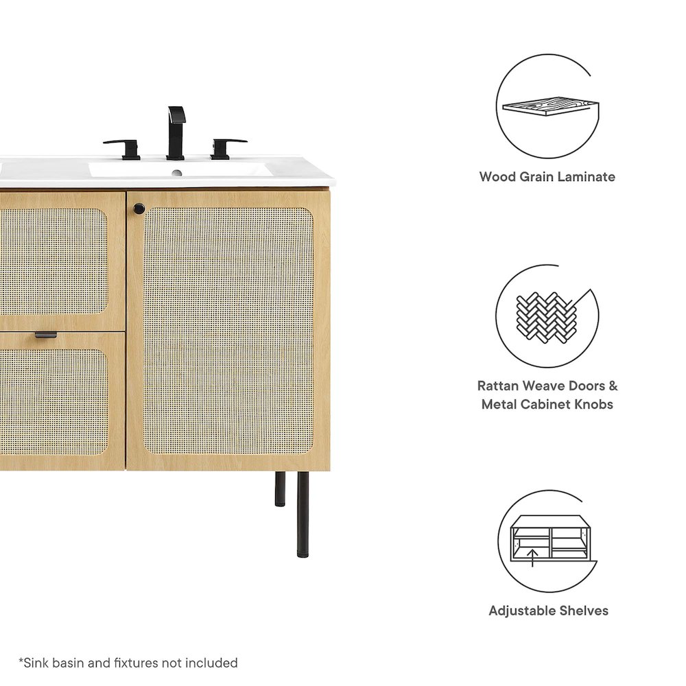 Chaucer 48" Bathroom Vanity Cabinet (Sink Basin Not Included)
