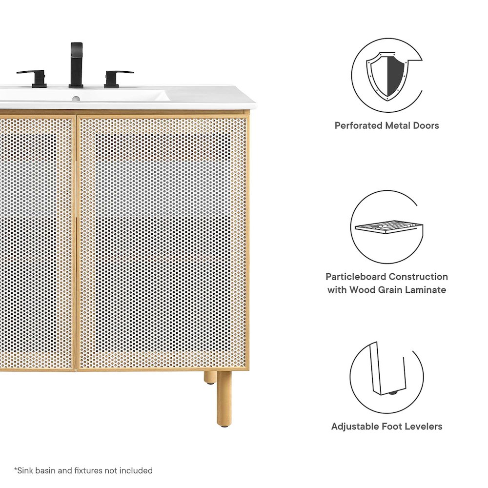 Calla 36" Perforated Metal Bathroom Vanity Cabinet (Sink Basin Not Included)