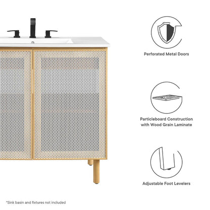 Calla 36" Perforated Metal Bathroom Vanity Cabinet (Sink Basin Not Included)