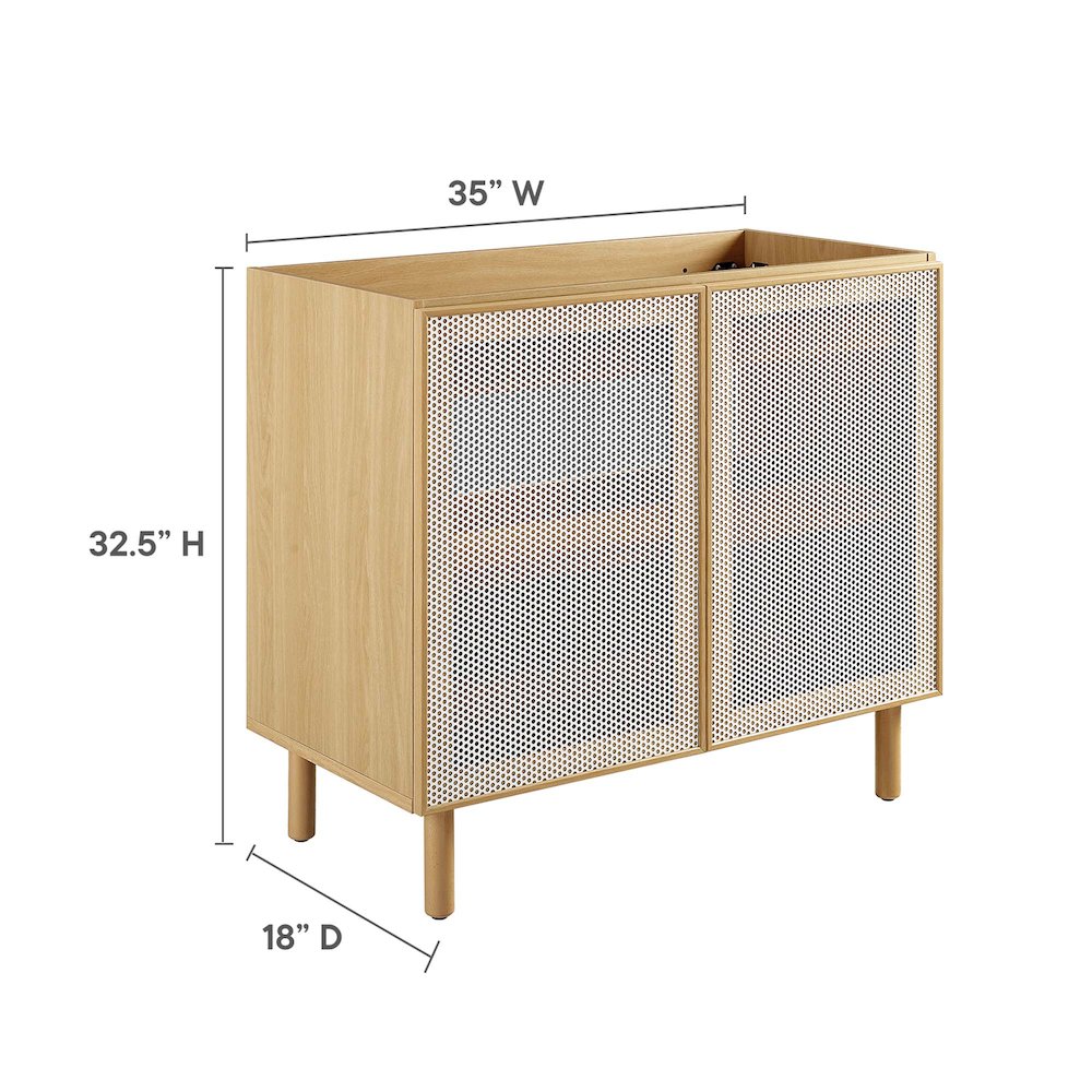 Calla 36" Perforated Metal Bathroom Vanity Cabinet (Sink Basin Not Included)