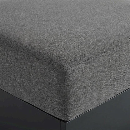 Powder-Coated Aluminum Patio Ottoman, Outdoor Foot Rest, Gray Charcoal