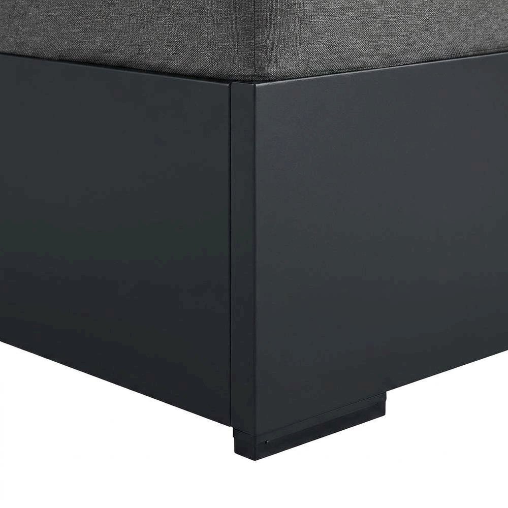 Powder-Coated Aluminum Patio Ottoman, Outdoor Foot Rest, Gray Charcoal
